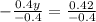 - \frac{0.4y}{-0.4} = \frac{0.42}{-0.4}