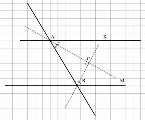Как расположены относительно друг друга прямые содержащие биссектрисы внутренних односторонних углов