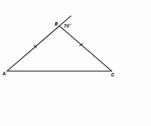 Один из внешних углов равнобедренного треугольника равен 70 градусам.найдите углы треугольника.объяс