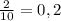 \frac{2}{10} = 0,2