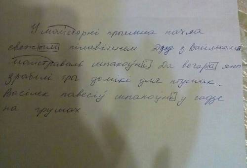 Спішыце тэкст, раскрываючы дужкі.выдзеліце канчаткі слоў, якія стаялі ў дужка. у майстэрні прыемна п