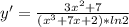 y'= \frac{3x^2+7}{(x^3+7x+2)*ln2}