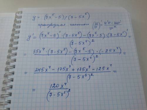 Решить производную. y=(9x^4-4)(1-2√x) y=(7x^5-5)/(7-5x^5) y=5x^16+3/4x^24-22x+5