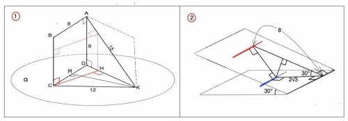 1)плоскость альфа проведено через сторону cd прямоугольника авсd перпендикулярную к его плоскости. и