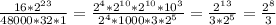 \frac{16 * 2^{23}}{48 000 * 32 * 1} = \frac{2^4 * 2^{10} * 2^{10} * 10^3}{2^4 * 1000* 3 * 2^5} = \frac{2^{13}}{3*2^5} = \frac{2^8}{3}