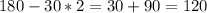 180-30*2=30+90=120