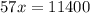 57x=11400