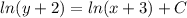 ln(y+2)=ln(x+3)+C