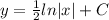 y= \frac{1}{2} ln|x|+C