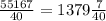 \frac{55167}{40} = 1379 \frac{7}{40}