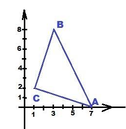 Определите вид треугольника abc если a(7; 0) b(3; 8) c(1; 2)