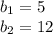 b_{1}=5\\b_{2}=12