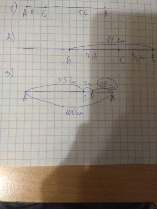 С заранее большое вам 1) на отрезке ab отмечена точка c. отрезок bc в 7 раз больше отрезка ac. найд