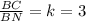 \frac{BC}{BN} =k=3