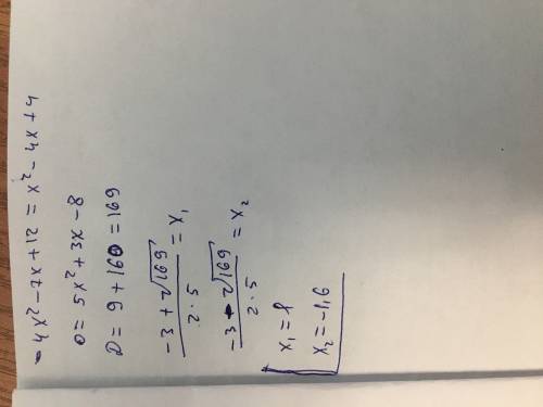 Решить уравнение : -4x^2-7x+12=(x-2)^2