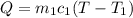 Q = m_1 c_1 (T - T_1)