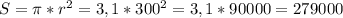 S=\pi*r^{2}=3,1*300^{2}=3,1*90000=279000