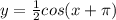 y= \frac{1}{2}cos(x+ \pi)