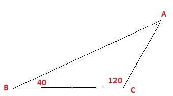 Найдите угол a угол b угол с если известно что один из углов треугольника равен 120 градусов а друго