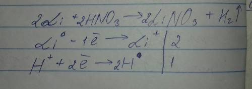 Напишите уравнение взаимодейсвия концентрированной азотной кислоты с литием .расставьте коэффиценты