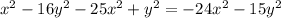 x^2-16y^2-25x^2+y^2=-24x^2-15y^2