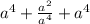 a^{4}+\frac{a^{2}}{a^{4}}+a^{4}