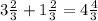 3 \frac{2}{3} + 1 \frac{2}{3} = 4 \frac{4}{3}