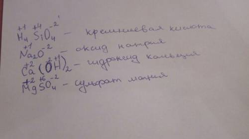 Запишите формулы веществ: кремниевой кислоты, нитрата железа(3), оксида натрия, гидроксида кальция,