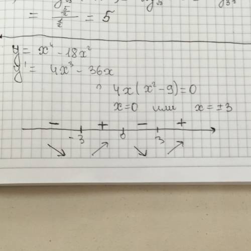 Найти возрастания и убывания функции y=x^4-18x^2 y=x^3+3x-24x+1 y=-√x-4