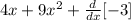 4x+9x^2+ \frac{d}{dx} [-3]