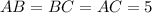 AB=BC=AC=5