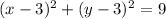 (x - 3)^{2} + ( {y - 3})^{2} = 9