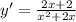 y'=\frac{2x+2}{x^2+2x}