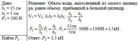 Малый поршень гидравлического домкрата под действием силы 400н опустился на 10см. при этом большой п