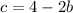 c=4-2b