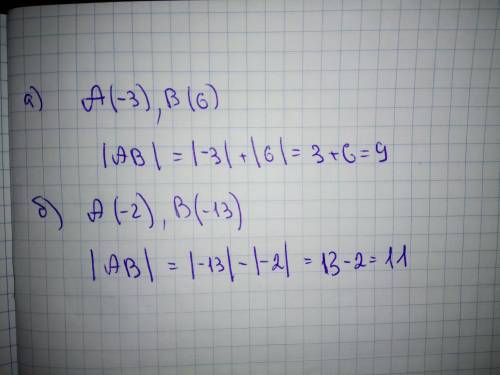 Найдите расстояние между точками аи в в единичных отрезках если а) а(-3), в(6); б) а(-2),в(-13)