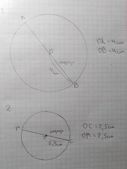 Начерти окружность радиосом 4см и 2см 5 мм