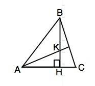 Биссектриса угла bac пересекает высоту треугольника bh в точке k, bk: kh = 5: 3. найти радиус описан