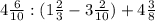 4\frac{6}{10}:(1\frac{2}{3}-3\frac{2}{10})+4\frac{3}{8}