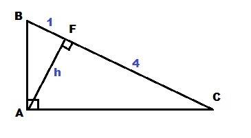 Высота прямоугольного треугольника, проведённая к гипотезу, делит её на отрезки 1 и 4. найдите площа