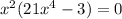 x^2(21x^4-3)=0