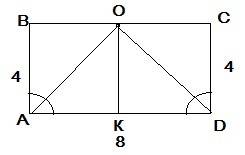 Впрямоугольники abcd со сторонами ab равно 4 дм ад равно 8 дм проведены биссектрисы двух углов, прил