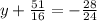 y+ \frac{51}{16} =- \frac{28}{24}