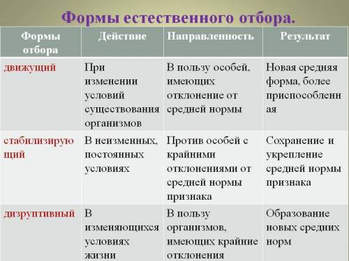 1) характеристика и виды естественного отбора. 2) характеристика и структура популяции. .