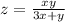 z= \frac{xy}{3x+y}