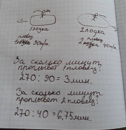 Два пловца спрыгнули одновременно с лодки и поплыли по реке в противоположных направлениях первый со