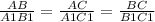 \frac{AB}{A1B1} = \frac{AC}{A1C1} = \frac{BC}{B1C1}