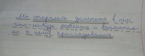 Разбор предложения мы старались заметить в нём что-нибудь особенное и внимательно к нему приглядывал