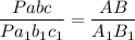 \dfrac{Pabc}{Pa_{1}b_{1}c_{1}}=\dfrac{AB}{A_{1}B_{1}}