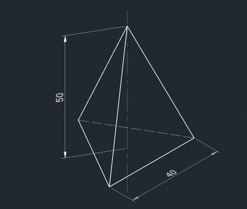 Постройте изометрическую проекцию равнобедренного треугольника с основанием 40 и высотой это
